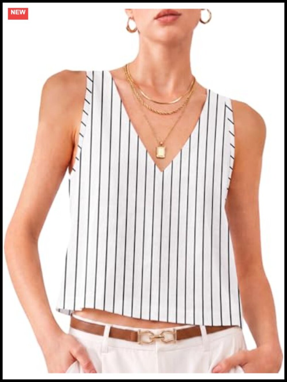 Linen Blend Crop Tank Top Sleeveless V Neck Button Back Summer Beach